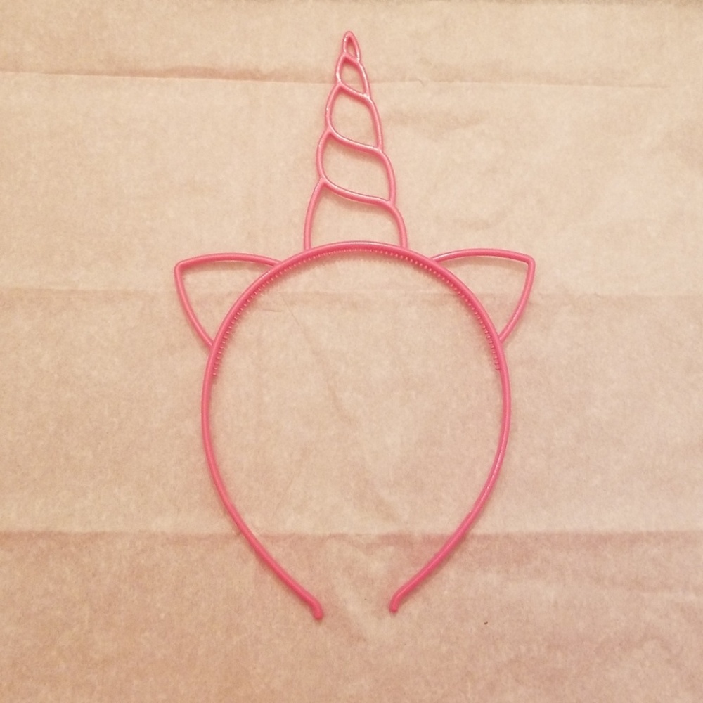 Pink Plastic Unicorn Headband